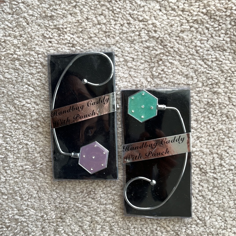 NIB PAIR OF HANDBAG CADDIES WITH POUCHES